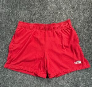 The North Face Fleece Sweat Shorts Women's XXL Red Logo Lounge Athletic